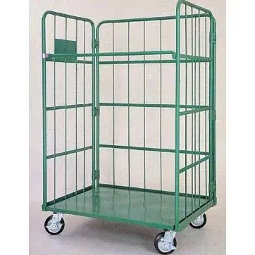 Distribution Center Use Durable Steel Big Capacity U Type Folding Logistics Trolly Cart