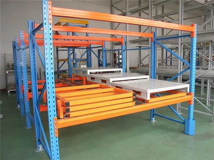 Warehouse Storage Push Back Rack With Powder Coated Or Galvanized