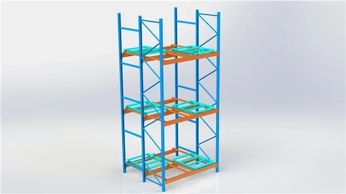 Warehouse Storage Trolley System Push Back Rack